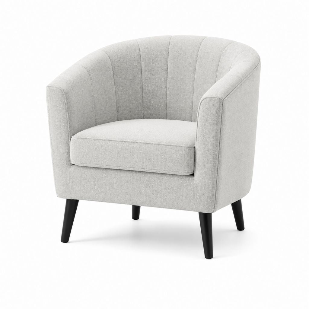 Cocktailsessel Hellgrau mit Polyesterbezug und konischer Form 75 x 70 x 78 cm