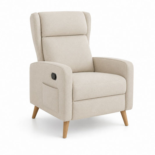 Relaxsessel mit manueller Liegefunktion Beige Polyester 80 x 86 x 105 cm